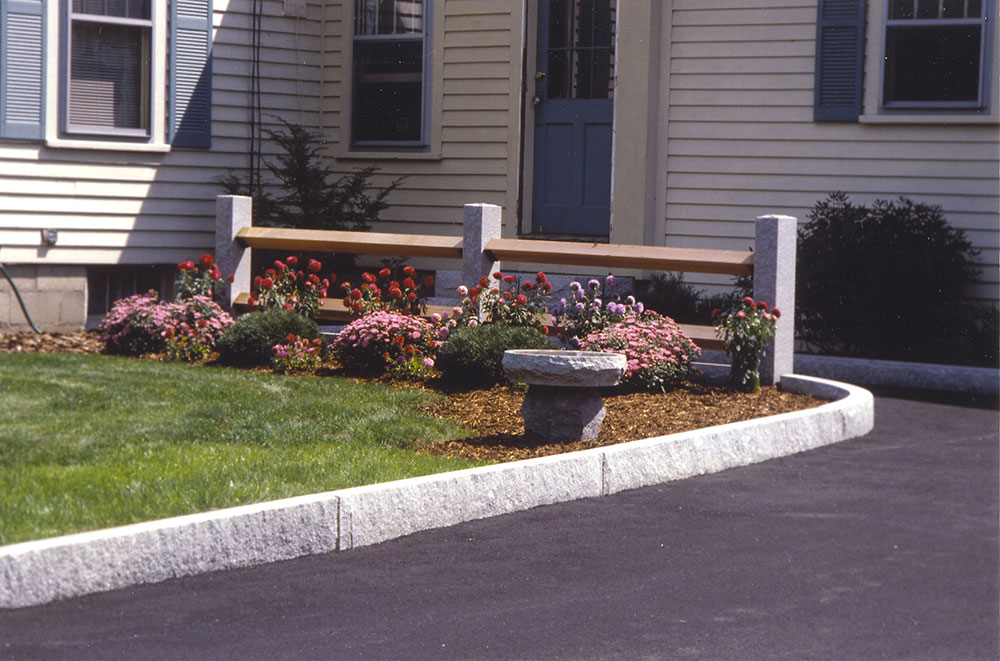 Granite Driveway edging with granite posts