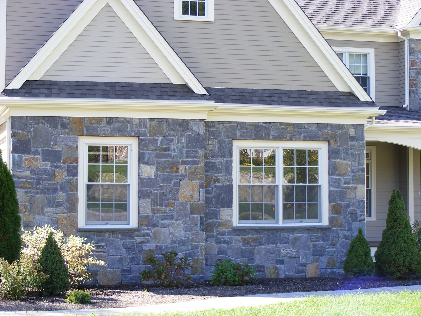 DIY Stone Veneer on House Exterior