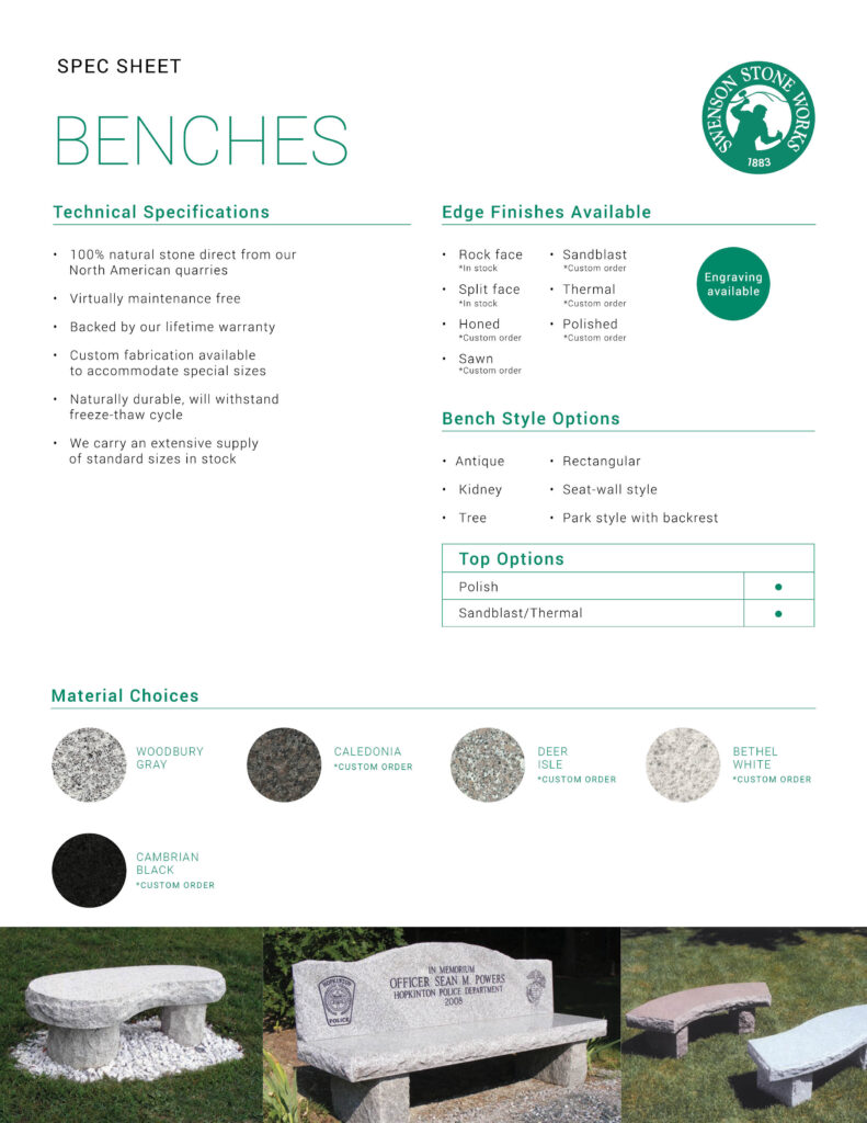 Bench Spec Sheet