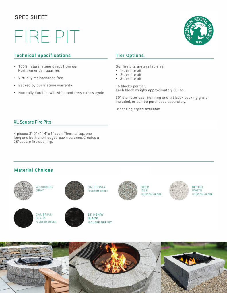 Fire Pit Spec Sheet